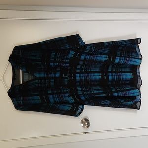 Blue and black dress